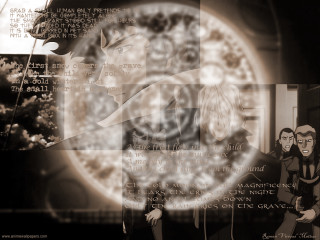 Clock twopeople text hologram moon - a text free wallpaper for desktop