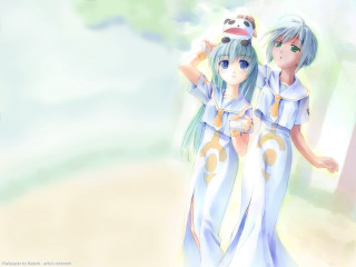 Anime characters sky clouds cat - a sky background free wallpaper