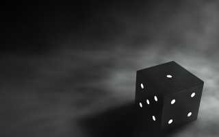 Black dice table dark background - white dot free wallpaper