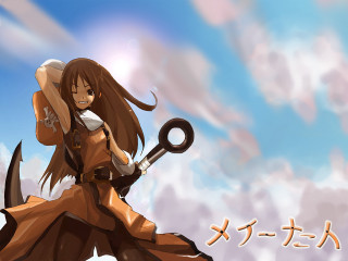 Woman sword hill clouds anime - a sword and a hat free wallpaper