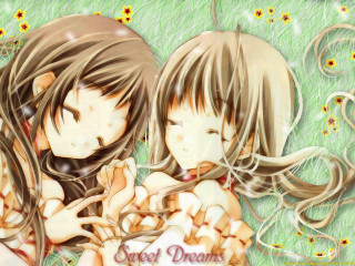 Two girls daisy field sleeping - two girl free wallpaper