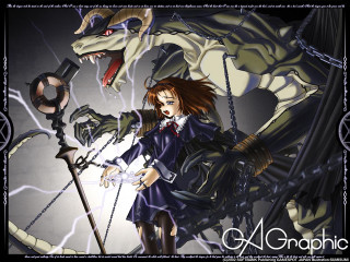 Purple dress woman sword dragon 2 - a lightning bolt in the background free wallpaper