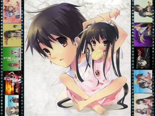 Anime couple table pictures rayonism - a couple of anime characters sitting next free wallpaper
