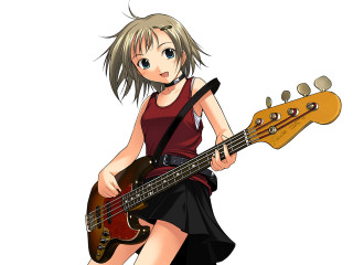 Girl guitar dress yayoi rayonism - holding free wallpaper for desktop