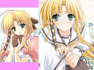 Blonde girls donut kyoto animation - long blonde hair free wallpaper