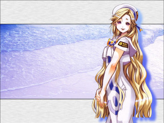 Girl sailor beach long hair - free cyberpunk wallpaper