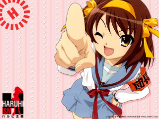 Girl yellow bow pointing screenshot - a yellow bow free wallpaper