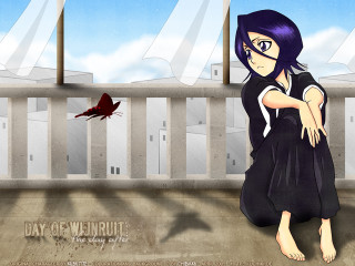 Girl black dress bird fence - a sidewalk free wallpaper