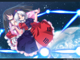 Flying anime characters planet stars - a planet free wallpaper