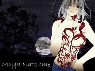 Moonlit forest woman tattoo anime - a full moon and trees free wallpaper