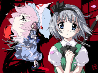 Konpaku youmu ghost anime poster - a red wall free wallpaper