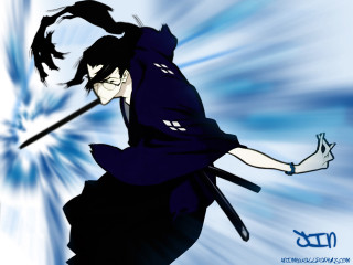Man sword blue star rayonism - his hand free wallpaper