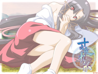 Woman pink dress lying kimono - her eye free wallpaper for desktop