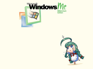 Chibi green hair twin braids - m free wallpaper