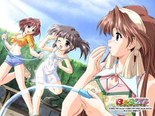 Girls hula hoop rayonism outdoors - a group of girls free wallpaper