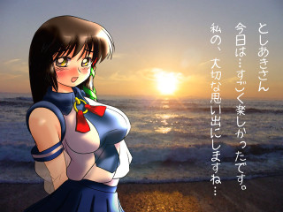 Woman sailor beach sunset japanese - a woman in a sailor outfit free wallpaper