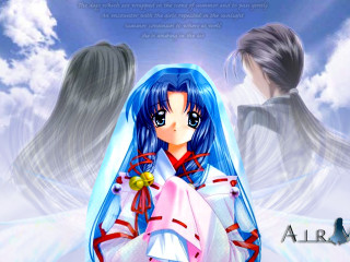 Angel bluehair whitedress wings screenshot - white wing free wallpaper