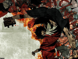 Man sword fire background woman - a fire free wallpaper