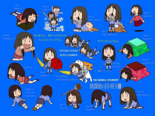 Anime girls various expressions poses - different pose and colors free wallpaper