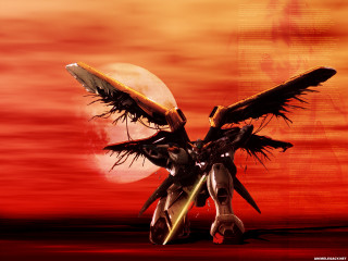 Bird sword wings moon mecha - wing and a sword free wallpaper