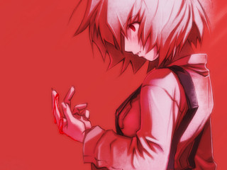 Aya goda yandere red background - autodestructive art free wallpaper