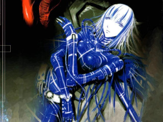 Woman blue red spider cyberpunk - yukito kishiro free wallpaper