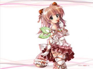 Girl dress flower leaf anime - a green leaf free wallpaper