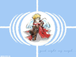 Fantasy angel wings sword blonde - their neck free wallpaper