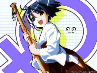 Anime character baseballbat purple background - circle free wallpaper