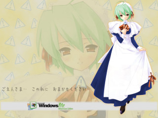 Anime greenhair whitebluedress brownbag remodernism - android free wallpaper