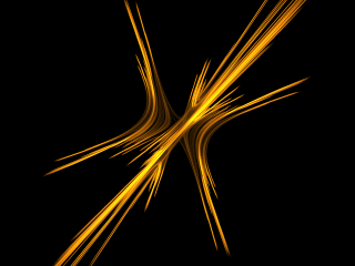 Yellow letter k black background - fractal free wallpaper