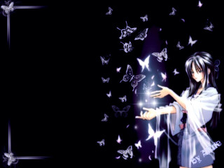 Butterfly girl anime gothic bird - her body free wallpaper