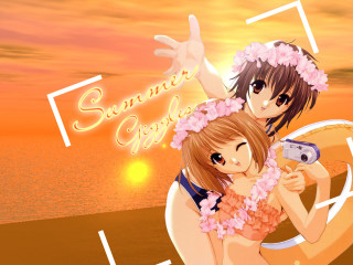 Sisters sunset sand camera flower - summer free wallpaper