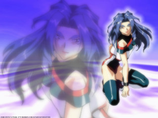 Woman bikini sitting purple background - a hologram free wallpaper