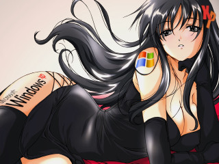 Woman black hair bed computer - digital art free wallpaper for desktop