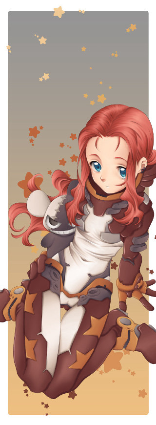 Redhair whiteoutfit cat armor starry - cat free wallpaper for mobile