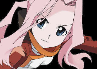 Cartoon girl pink hair blue - space art free wallpaper for desktop