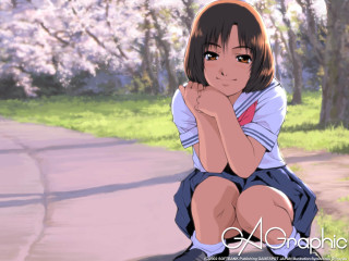 Girl bench park cherryblossoms whiteblossom - cherry blossom free wallpaper