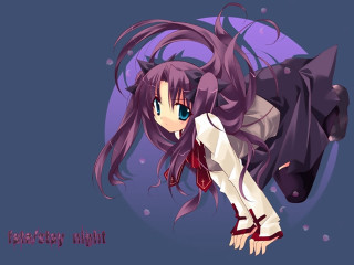 Anime girl flying long hair 2 - leg free wallpaper