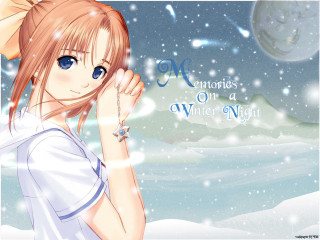 Girl hat snow moon stars - a moon free wallpaper