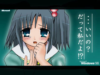 Anime girl blue eyes sad - a hand free wallpaper