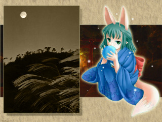 Girl rabbit ears forest moon - a picture of a girl free wallpaper for desktop