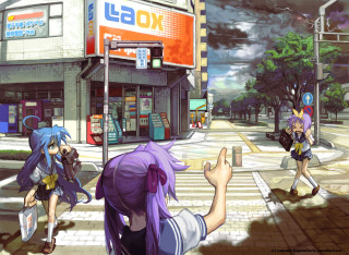 City crosswalk blue hair school - a tall building free wallpaper