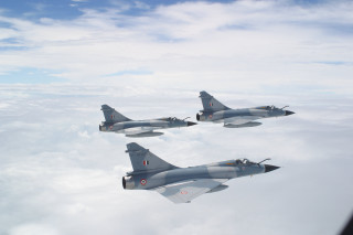Fighter jets flying sky clouds - below them free wallpaper for desktop