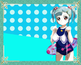 Girl blue dress purple object - a purple object free wallpaper