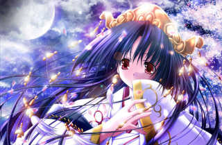 Girl longhair phone night sky - her hand and a sky background free wallpaper