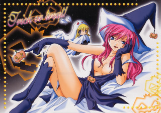 Witch ghost cat bed halloween - her back free wallpaper