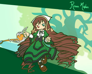 Alice prin green dress fish - ross free wallpaper