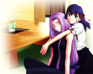 Anime couple room flower vase - purism free wallpaper