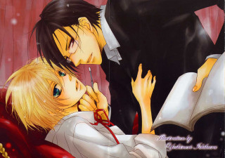 Anime couple reading couch curtains - a book in free wallpaper